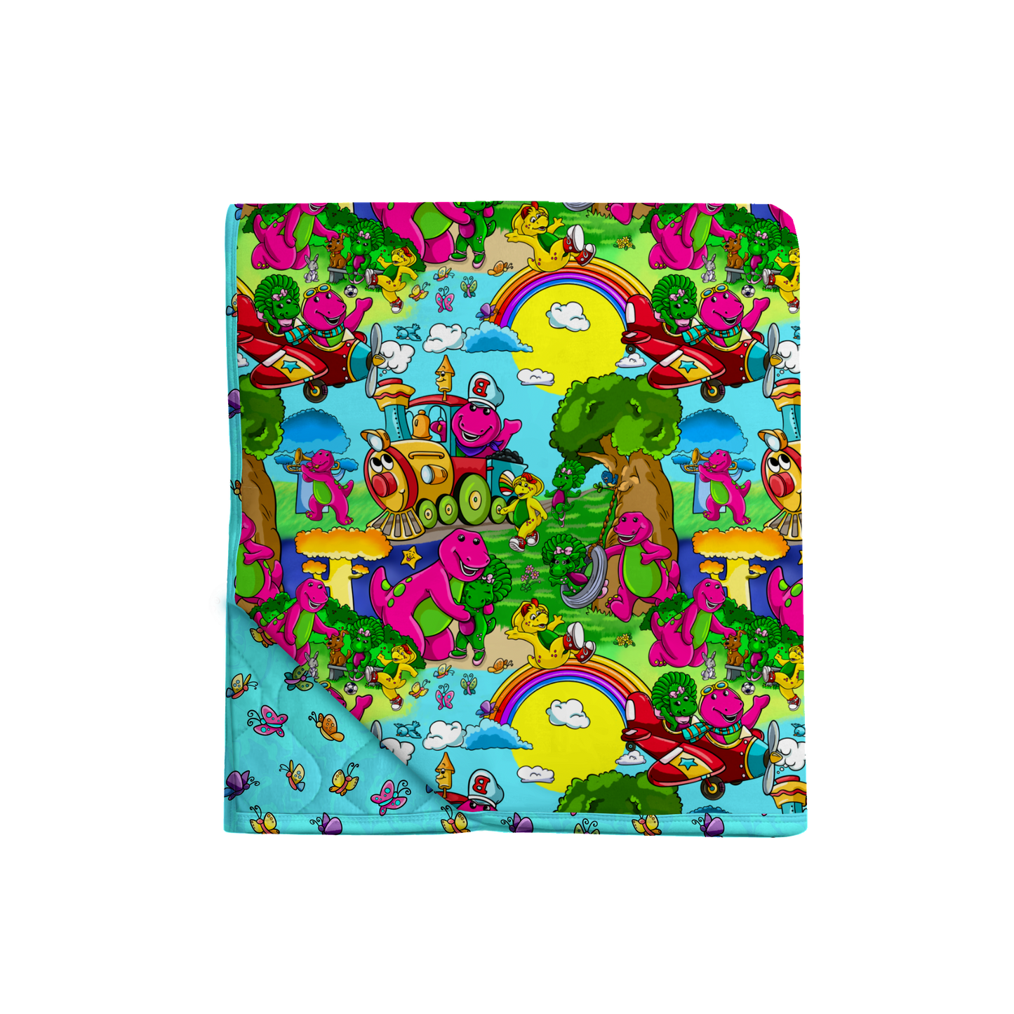 Friendly Purple Dinosaur 60x60 2.5 tog Quilted Blanket