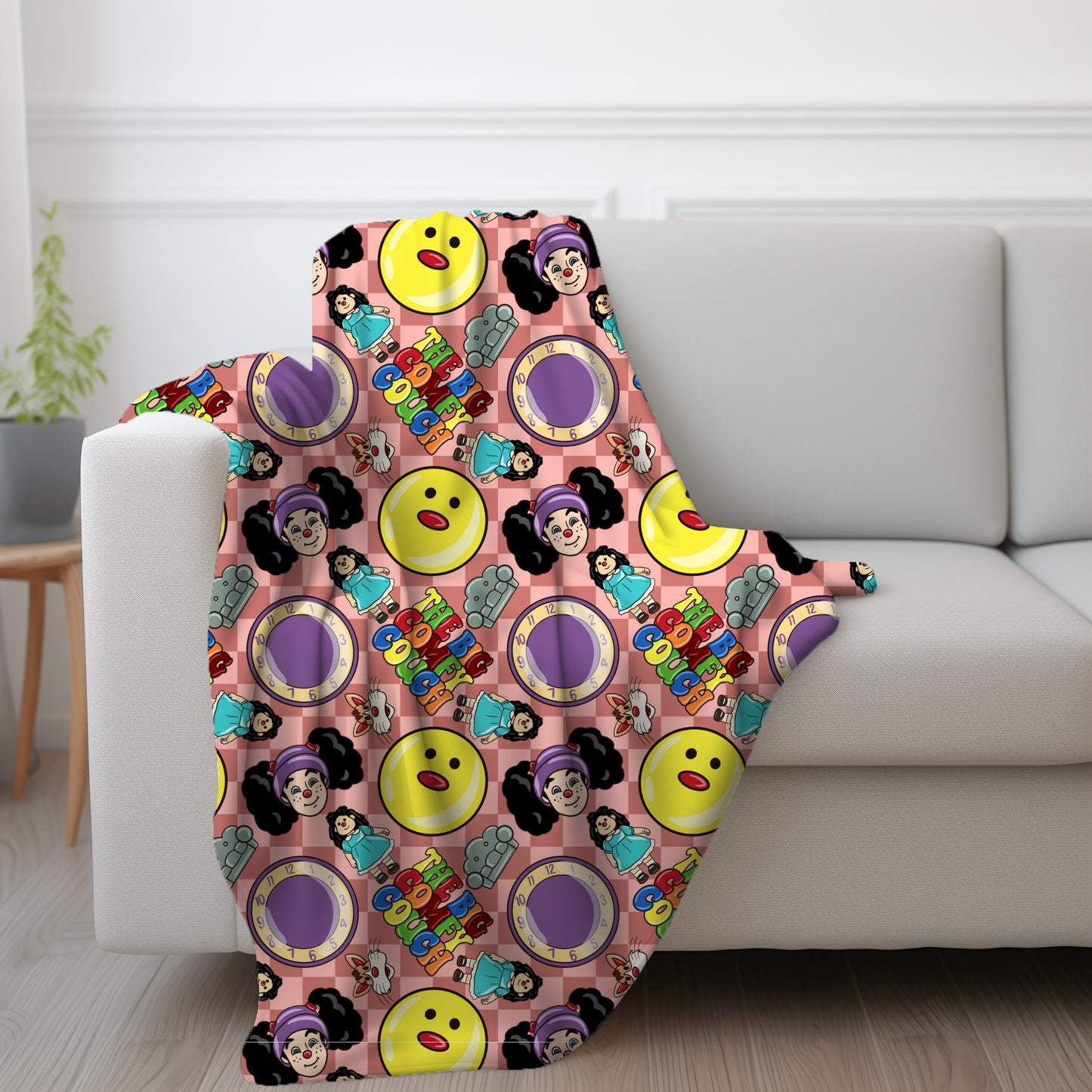A clown & her Dolly Throw
