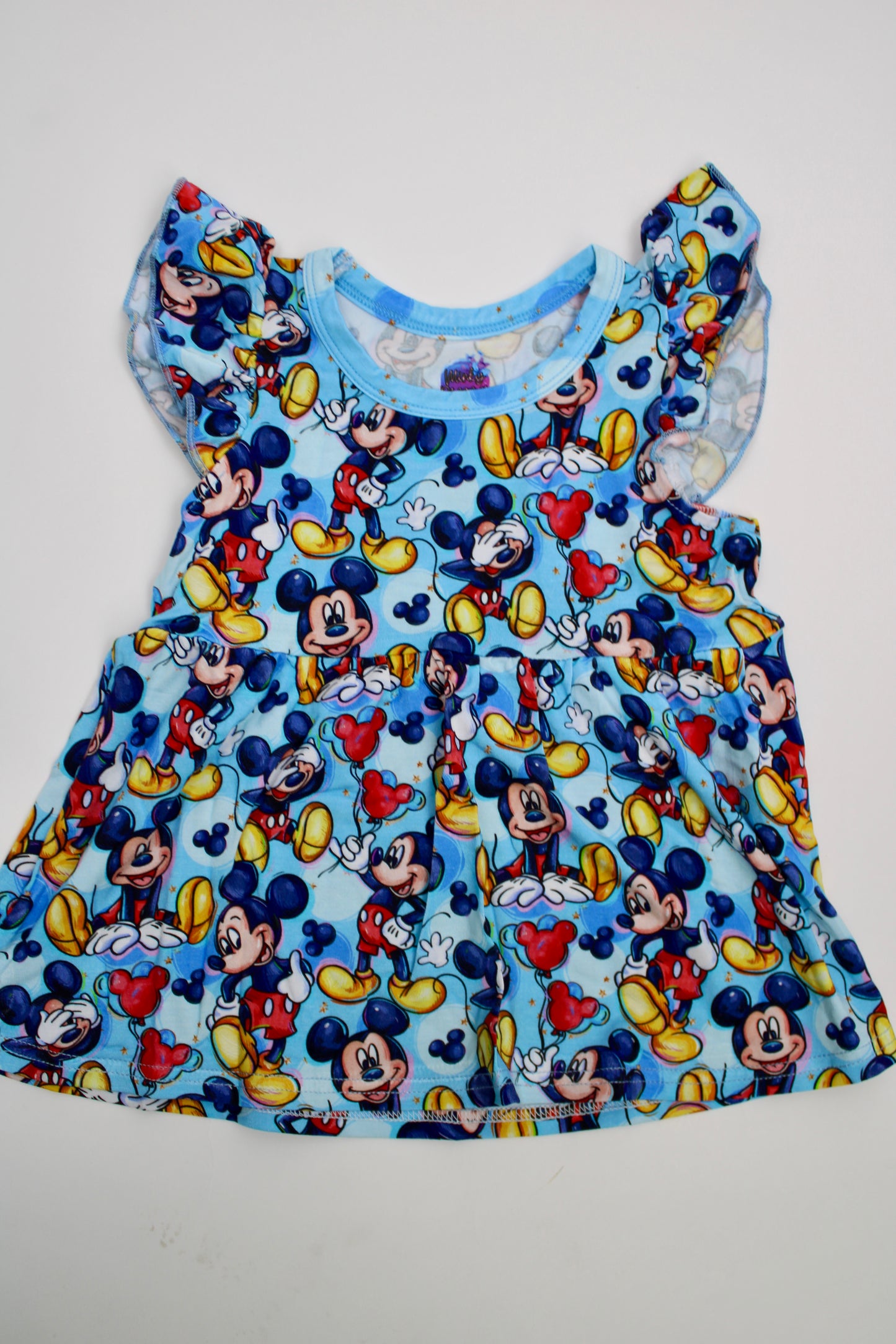 Ears & Cheers Flutter Sleeve Peplum with shorts