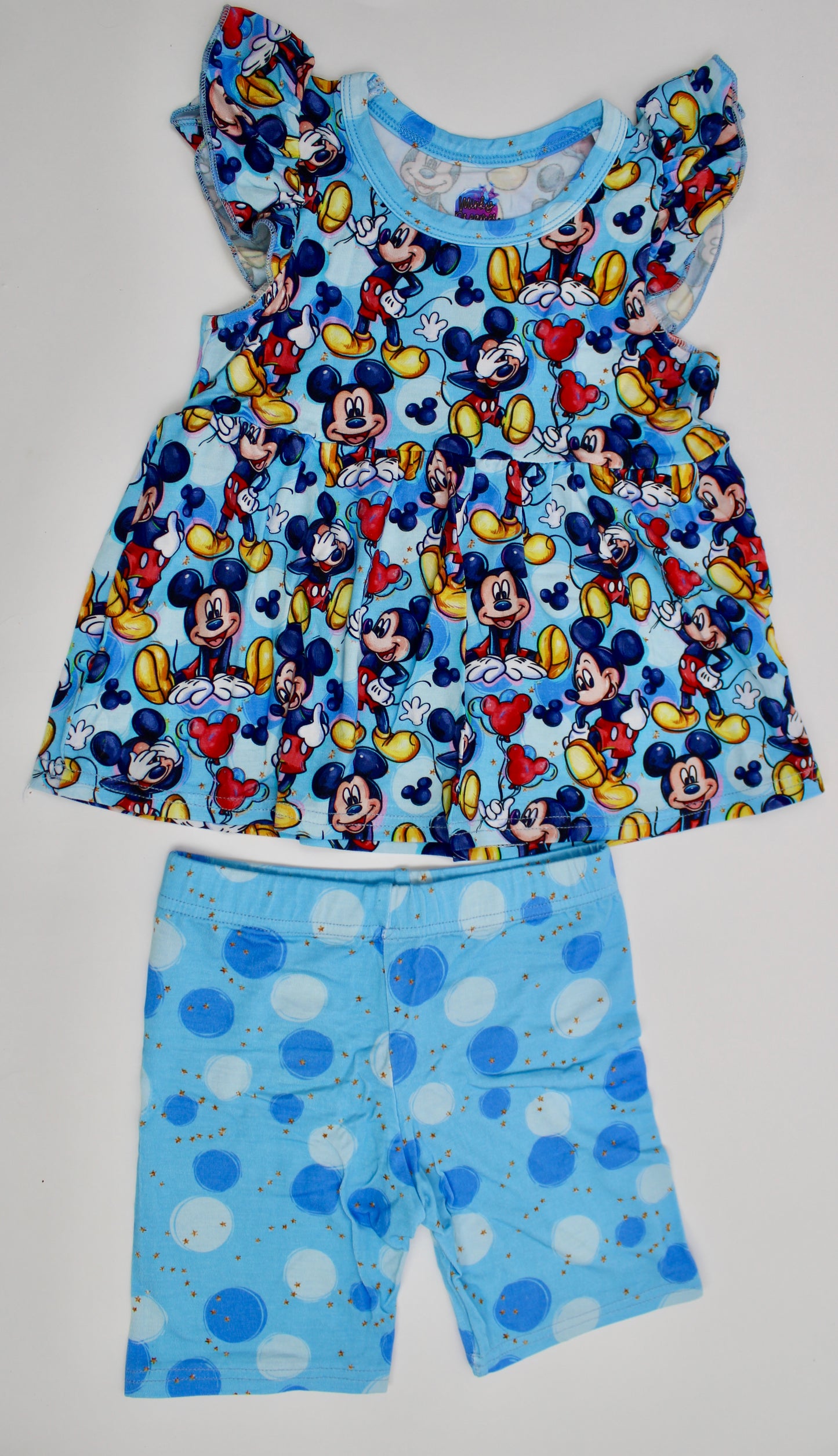Ears & Cheers Flutter Sleeve Peplum with shorts