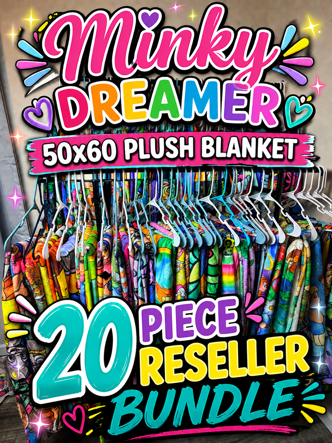 NO CODES 10 Piece Plush Blanket Reseller Bundle