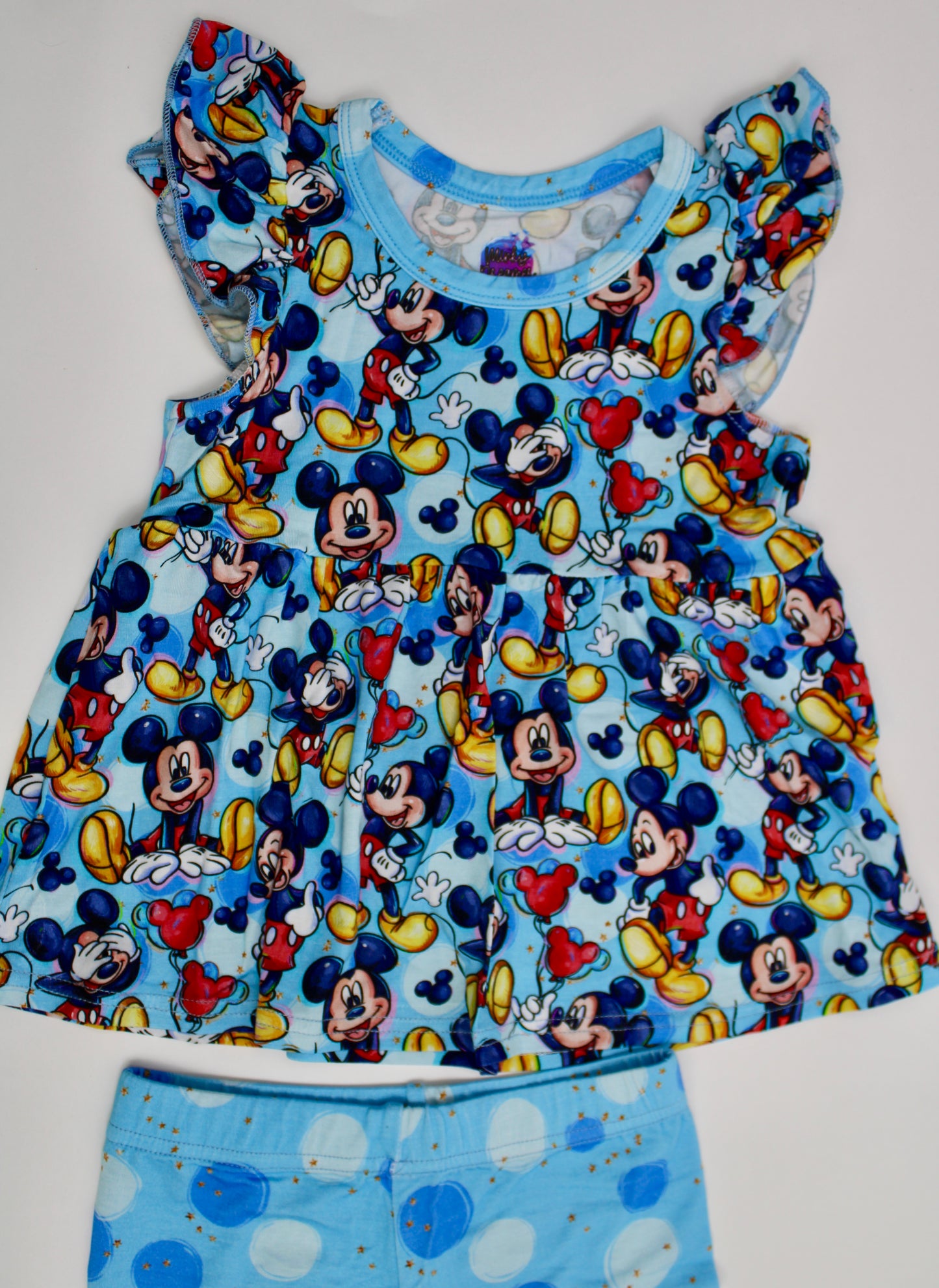 Ears & Cheers Flutter Sleeve Peplum with shorts