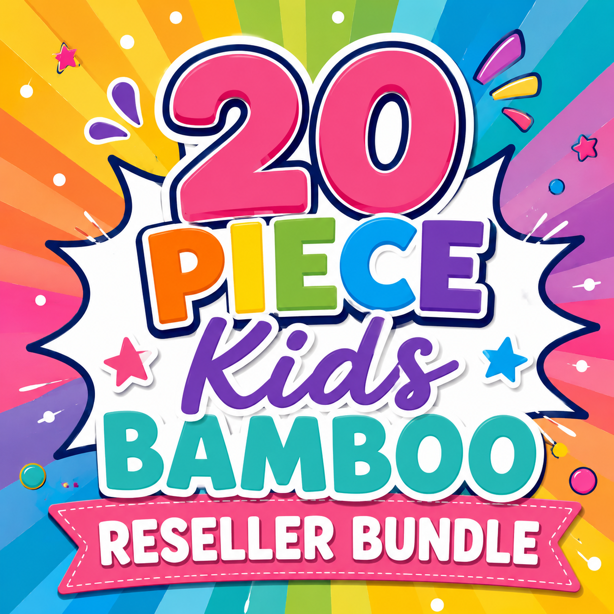 NO CODES 20 Piece Kids Bamboo Reseller Bundle