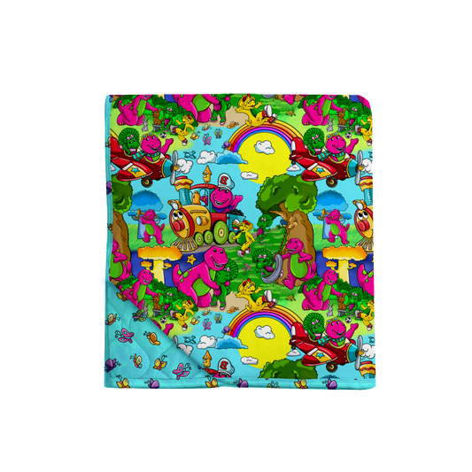 Friendly Purple Dinosaur 60x60 2.5 tog Quilted Blanket