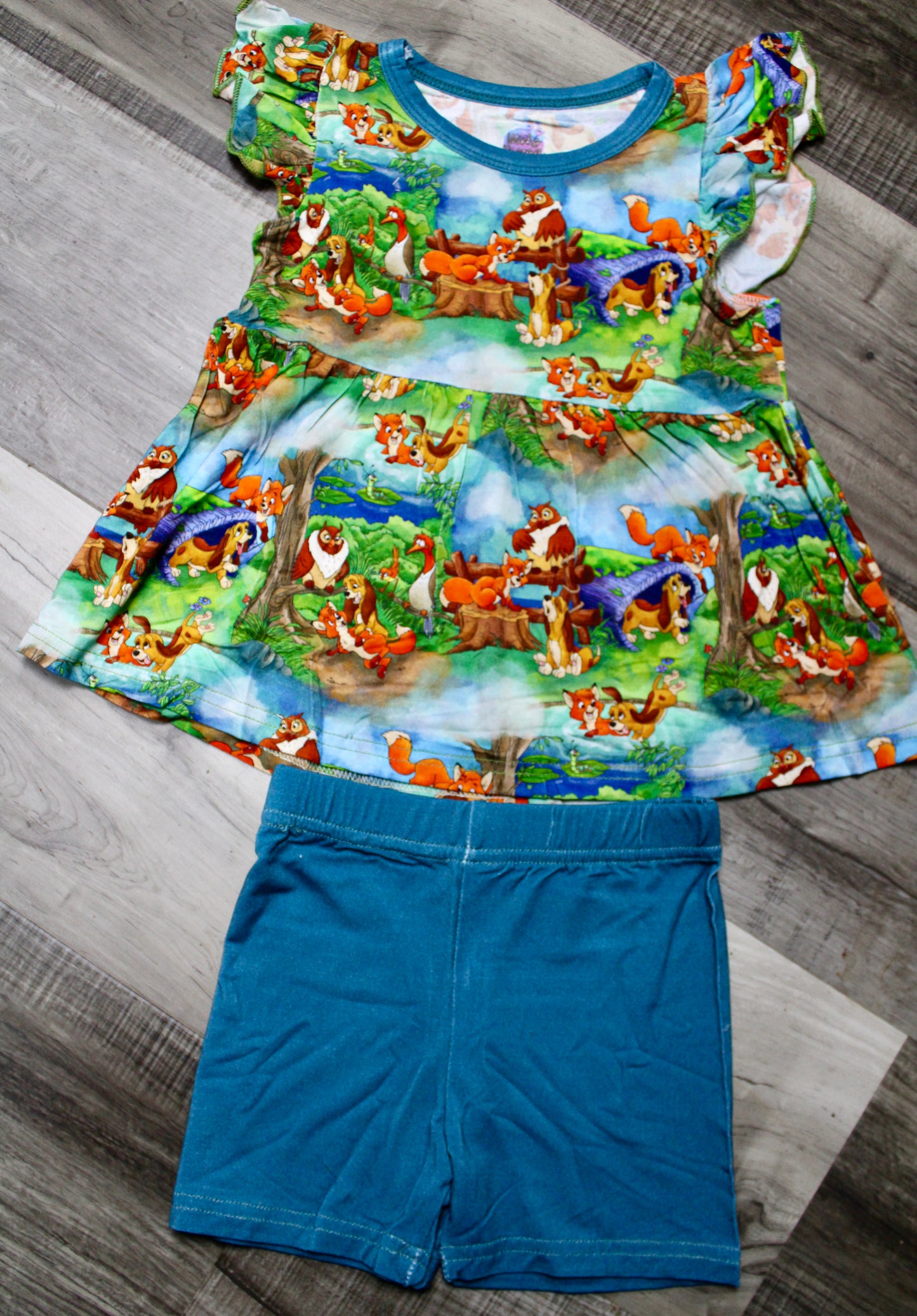 Forever Friends Short Sleeve Peplum Set