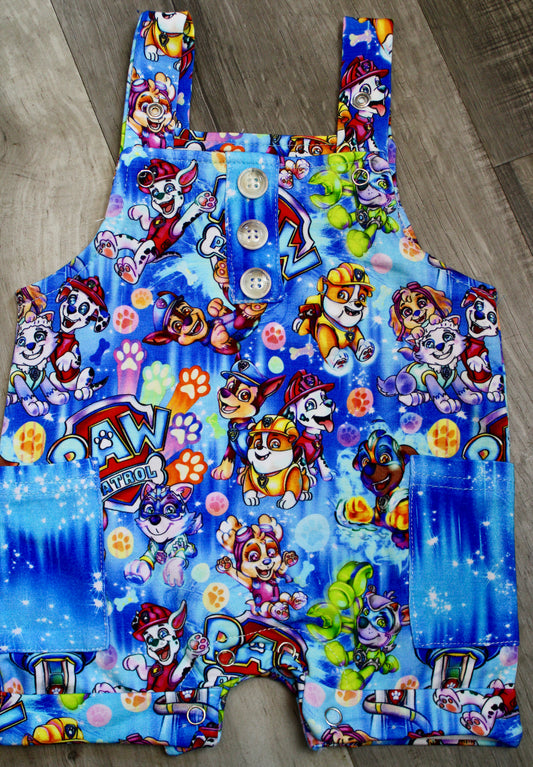 Rescue Pup Crew Terry Short Overalls