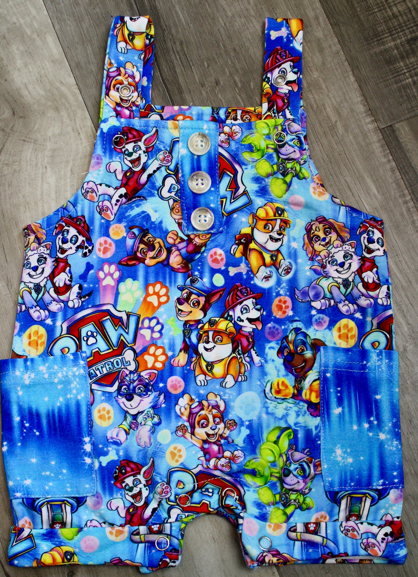 Rescue Pup Crew Terry Short Overalls