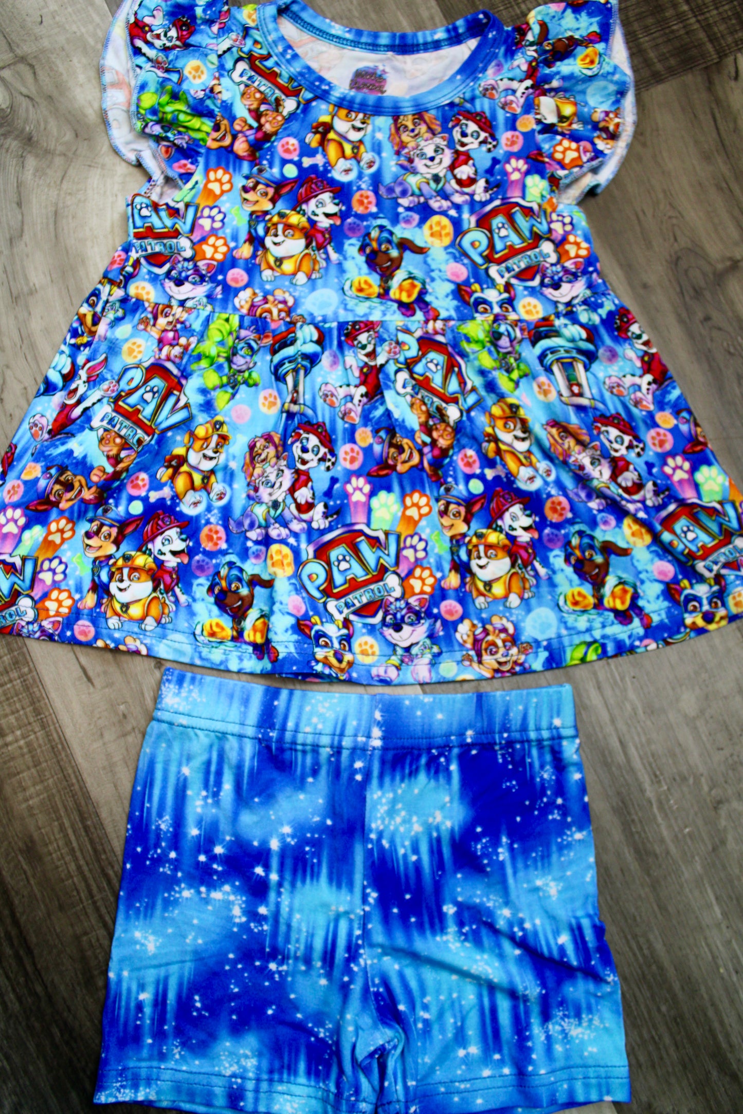 Rescue Pup Crew Short Sleeve Peplum Set