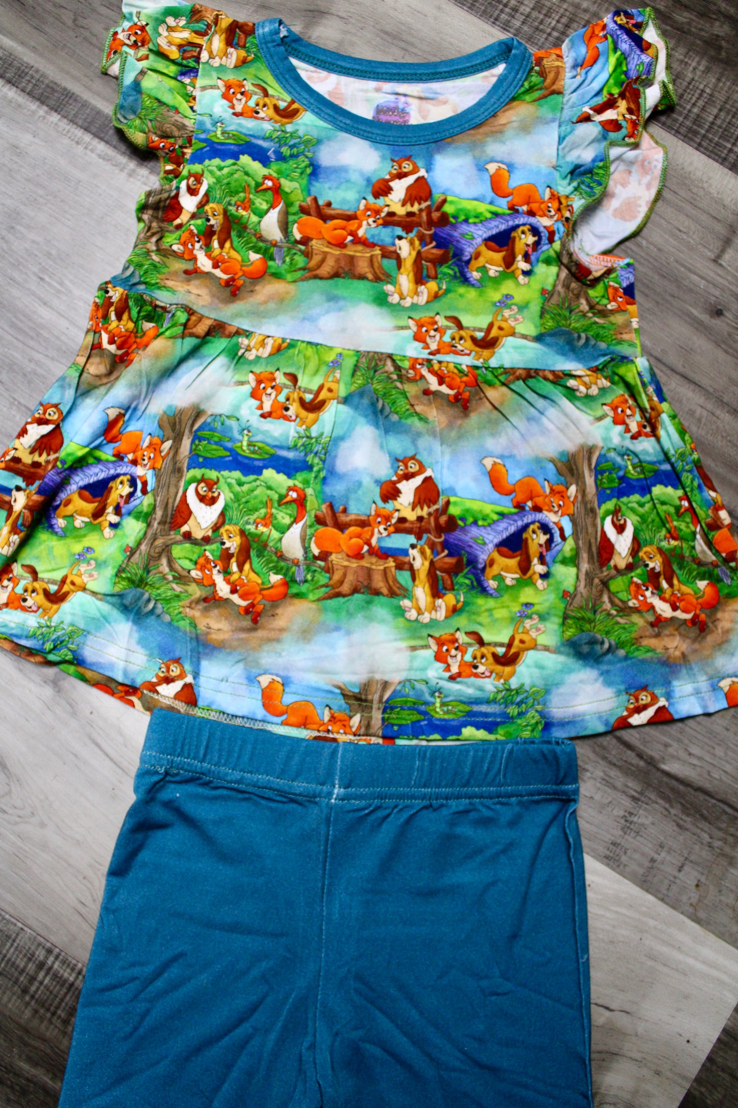Forever Friends Short Sleeve Peplum Set