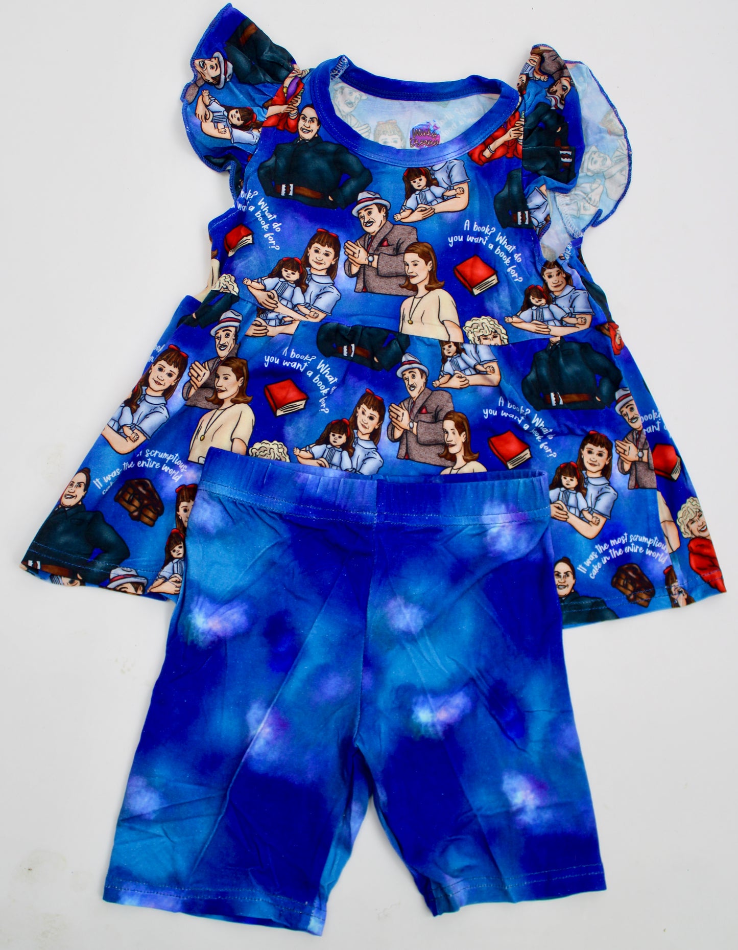 Chalkboard Magic Flutter Sleeve Peplum with shorts