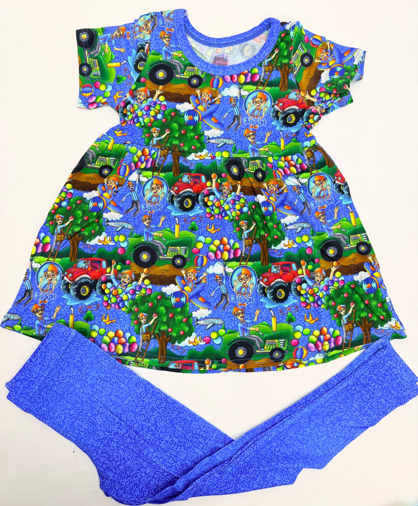 See ya later, excavator short sleeve peplum and pants