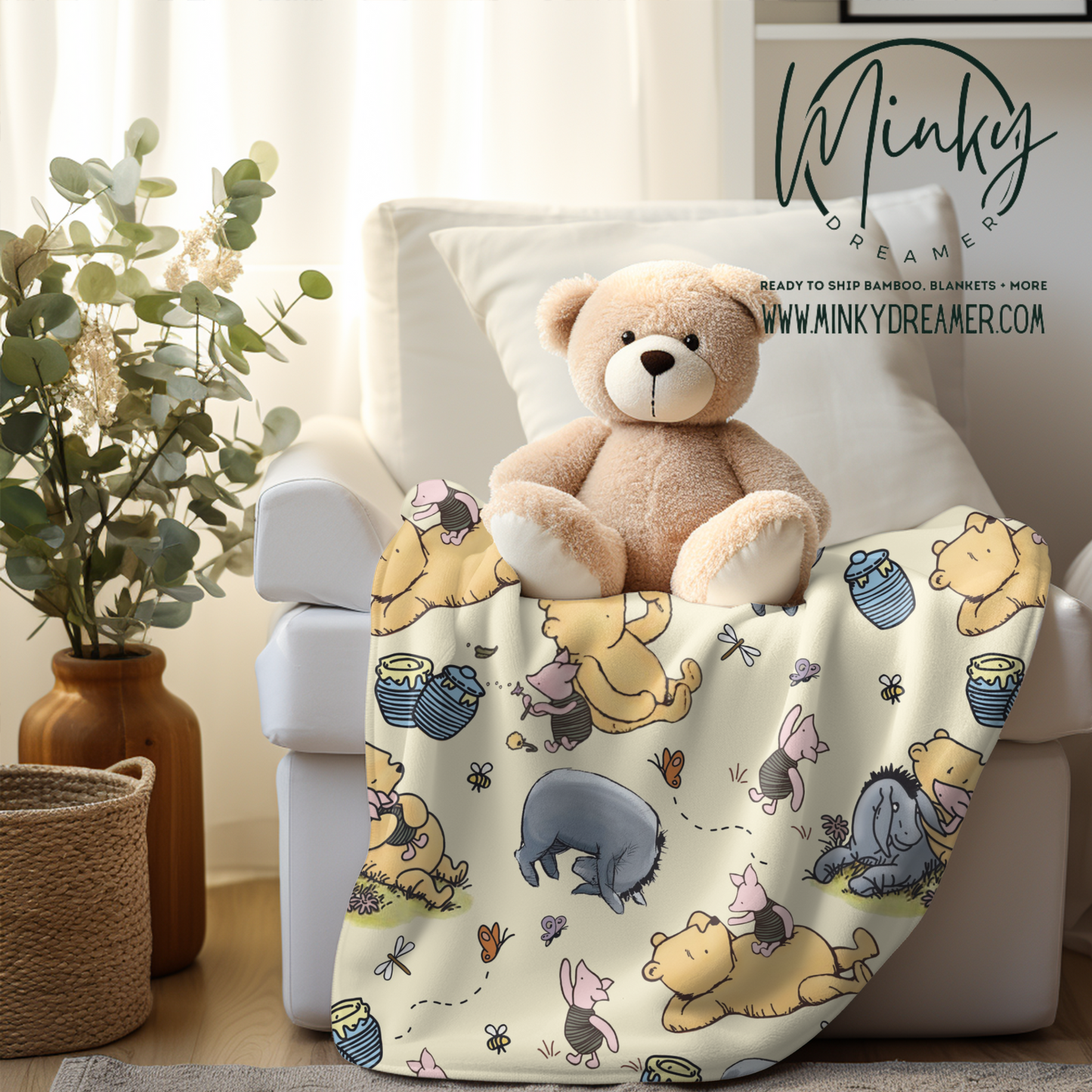 30x40 Classic Bear Silk Touch  Minky