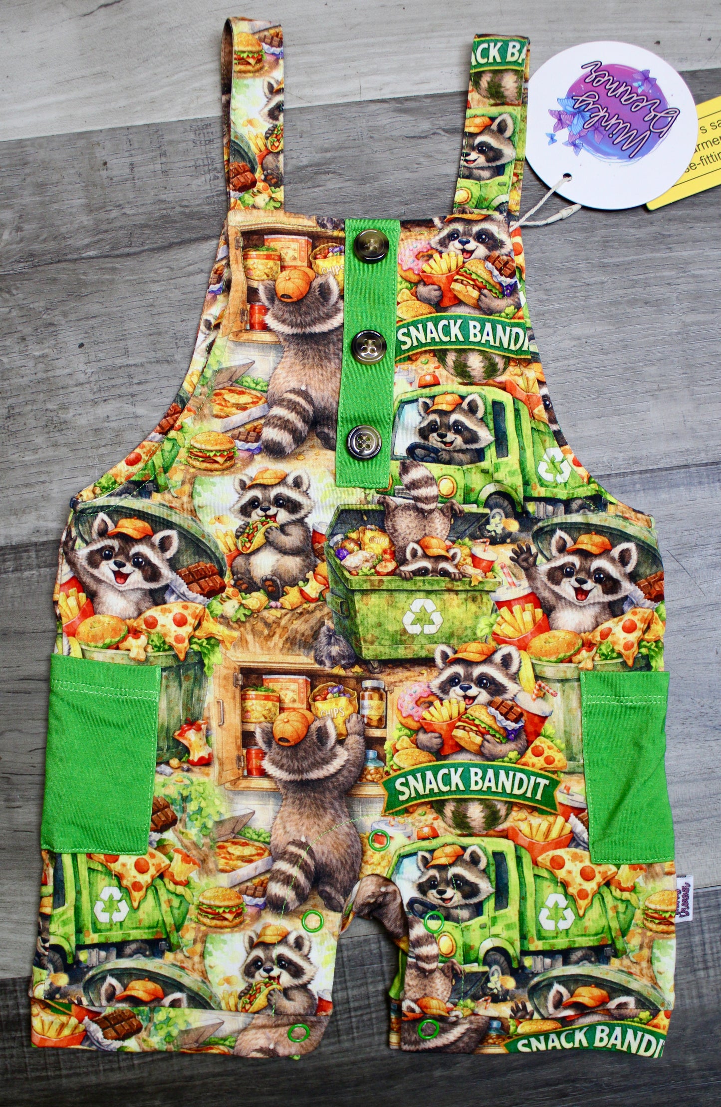 Snack Bandit Short Overalls