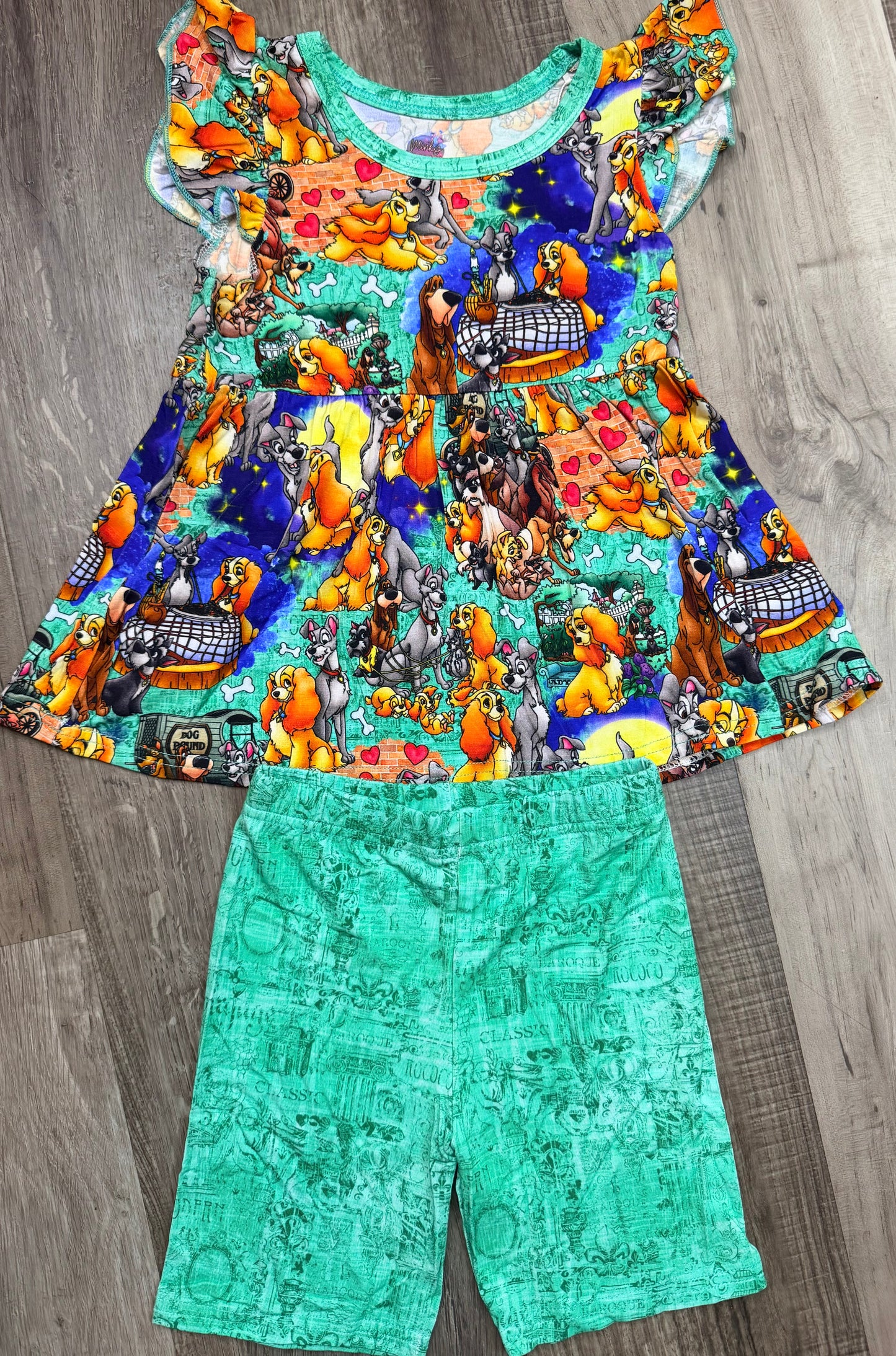 Candlelit Canines Peplum & Shorts