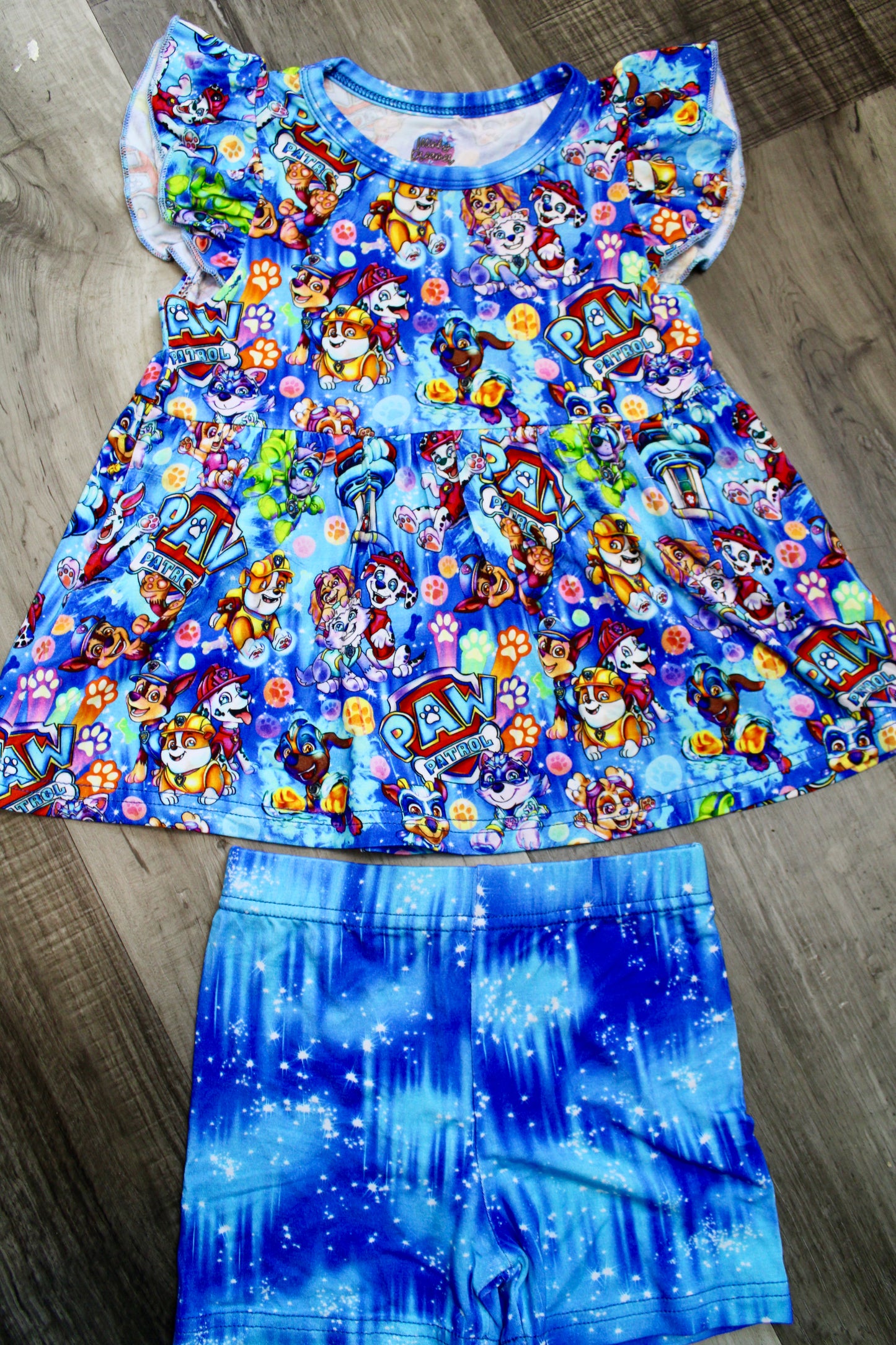 Rescue Pup Crew Short Sleeve Peplum Set