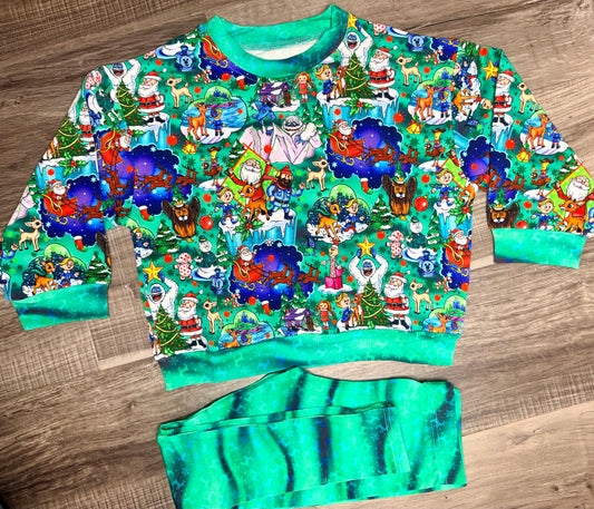 Christmas Special Terry Crew & Leggings Set