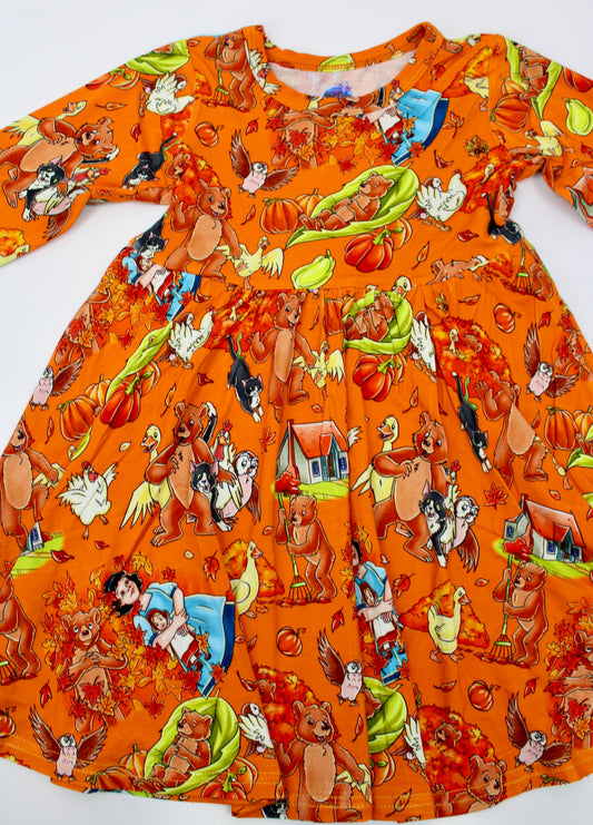 Cozy Cub Long Sleeve Twirl Dress