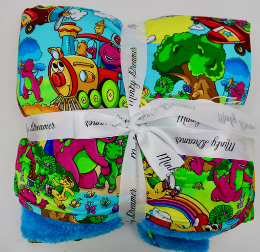 Friendly Purple Dinosaur 30x40 Bamboo Plush