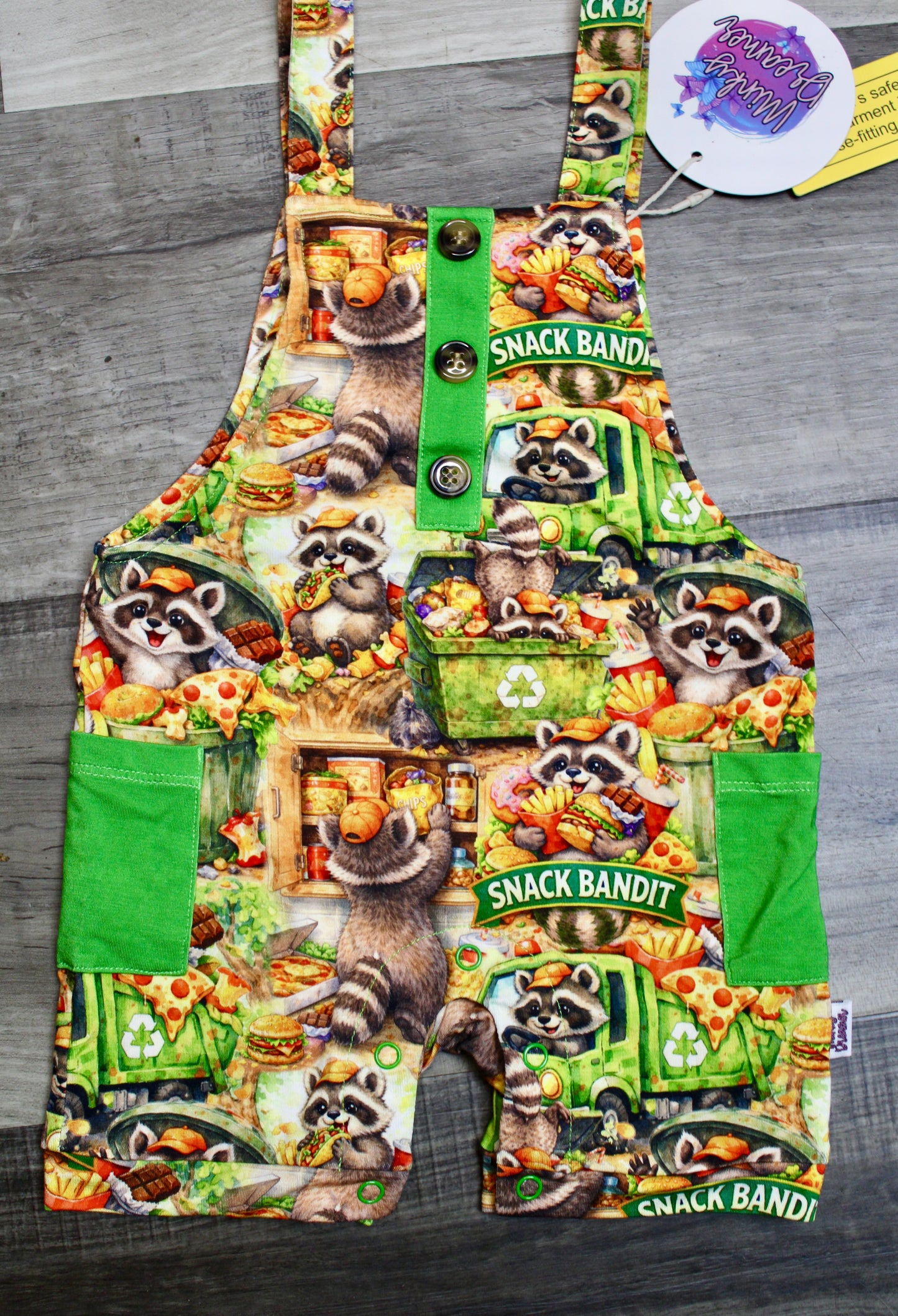 Snack Bandit Short Overalls