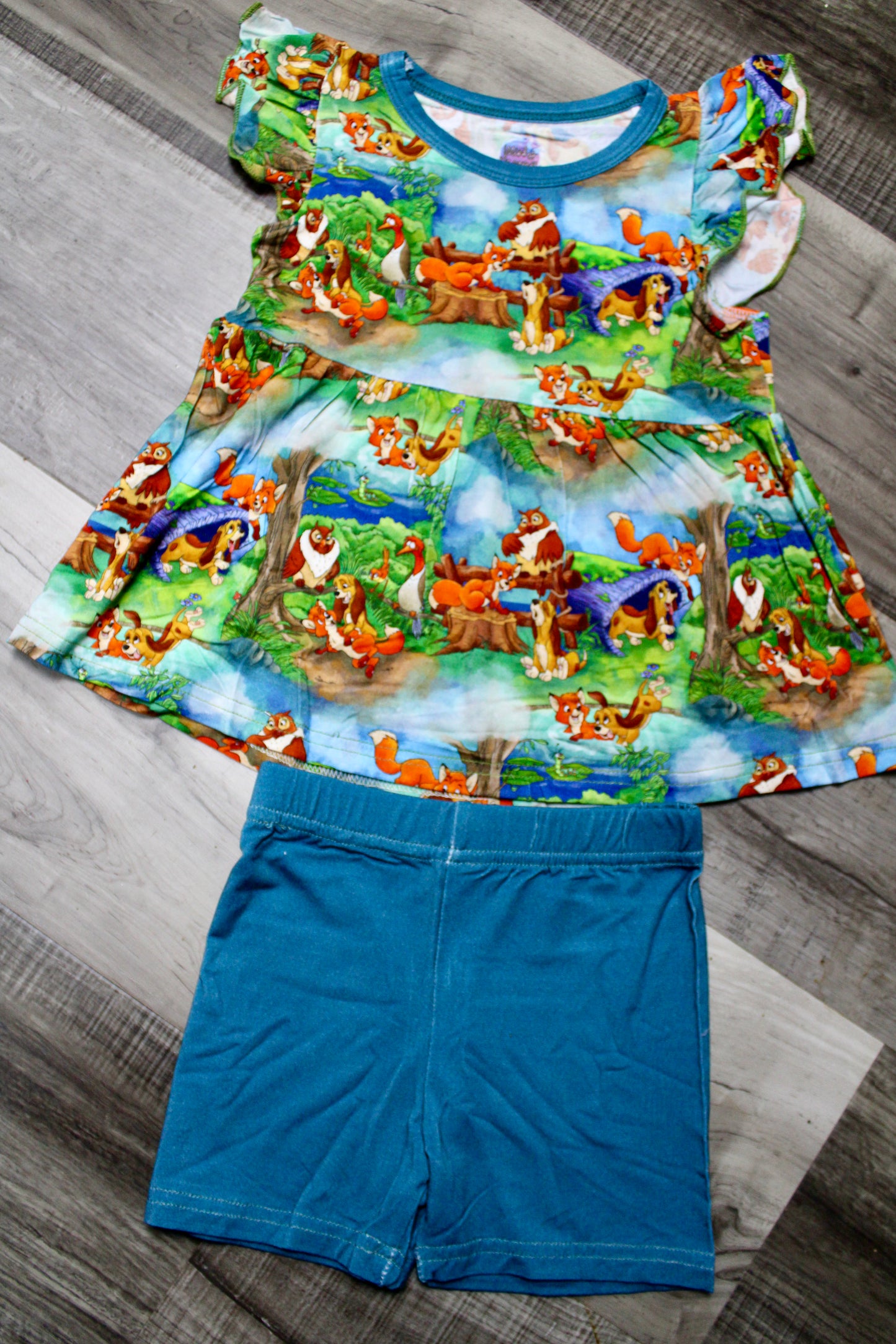 Forever Friends Short Sleeve Peplum Set