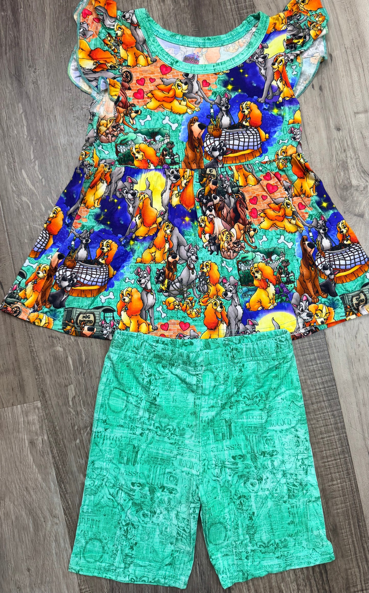 Candlelit Canines Peplum & Shorts