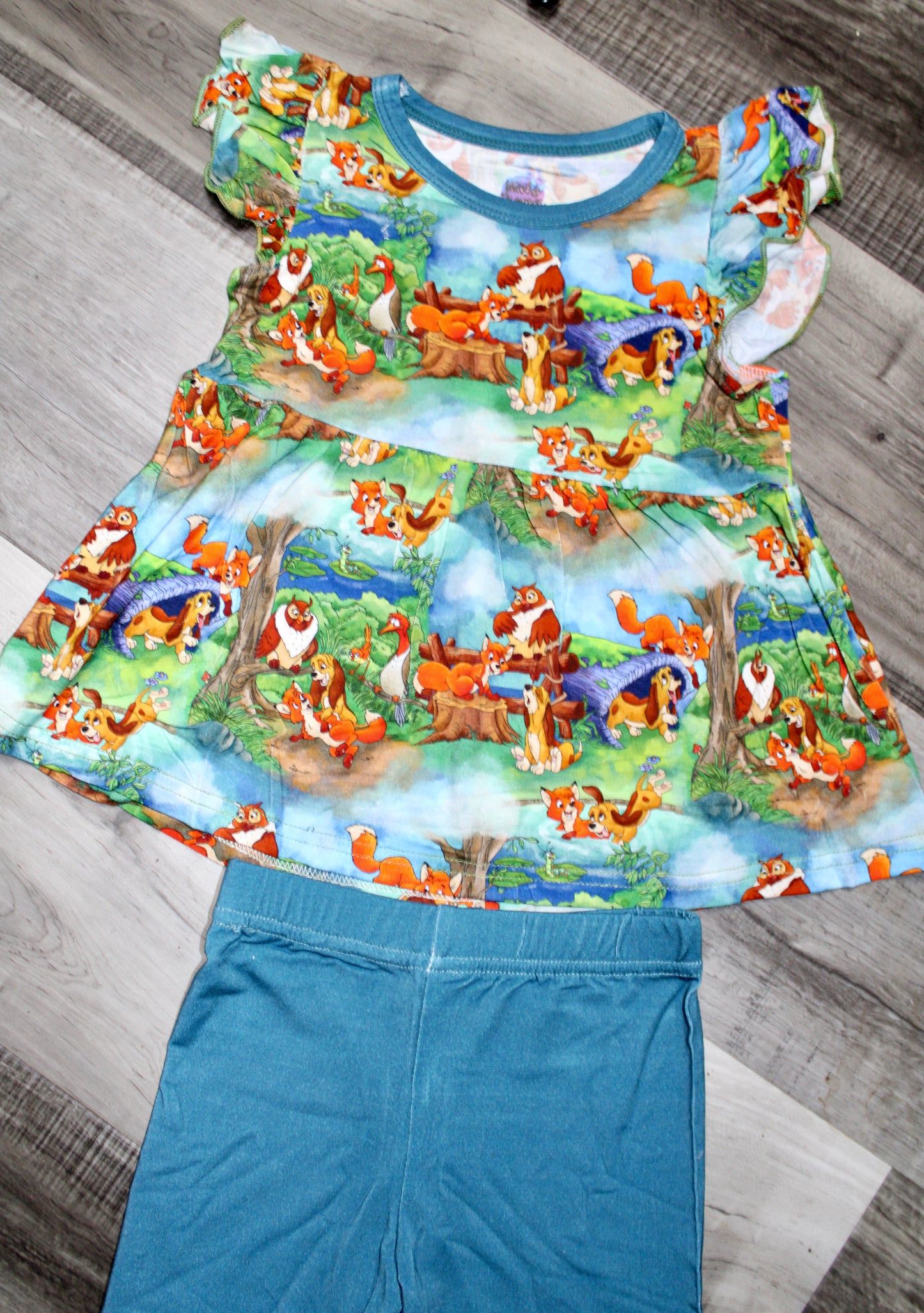 Forever Friends Short Sleeve Peplum Set