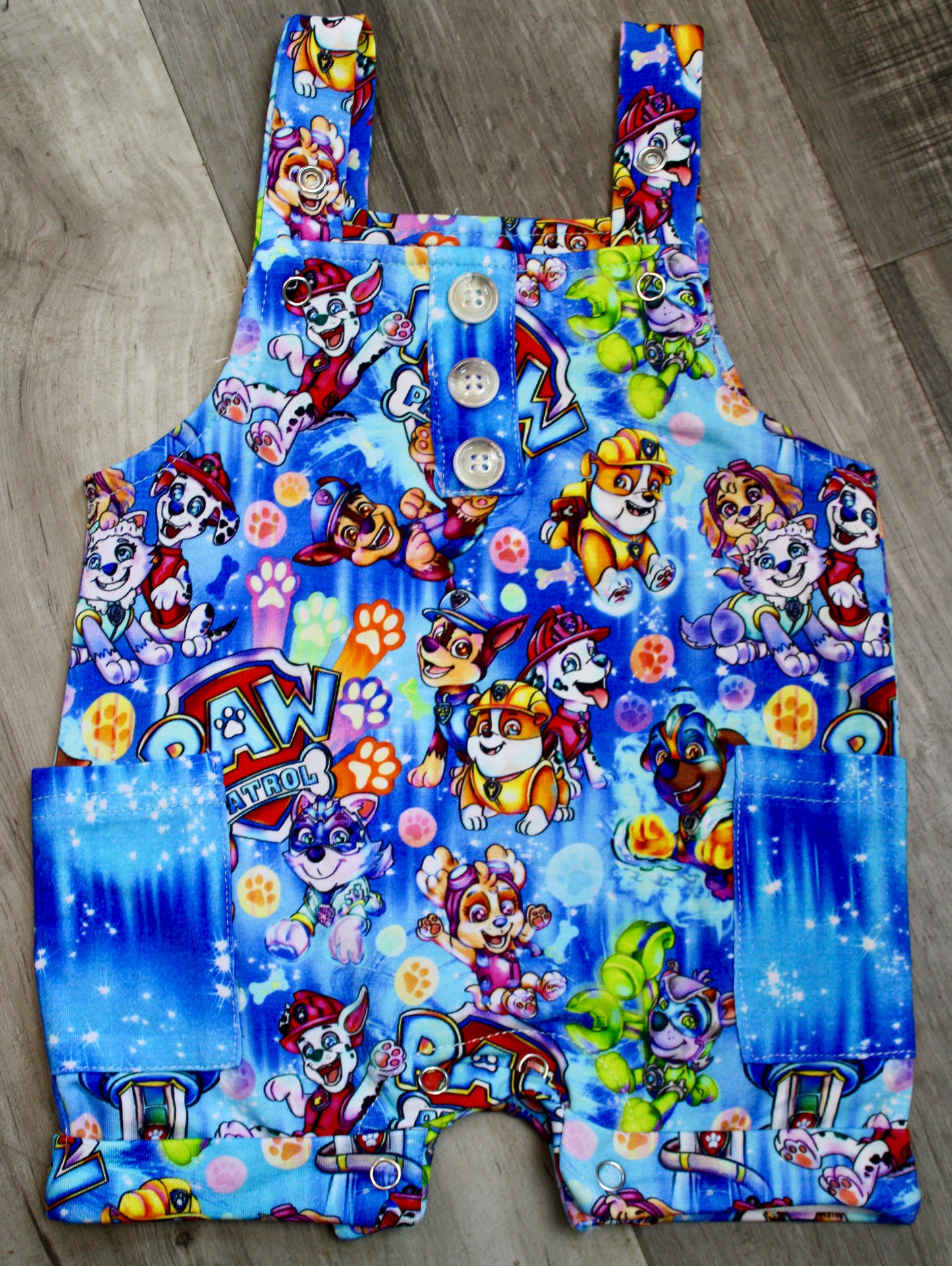 Rescue Pup Crew Terry Short Overalls