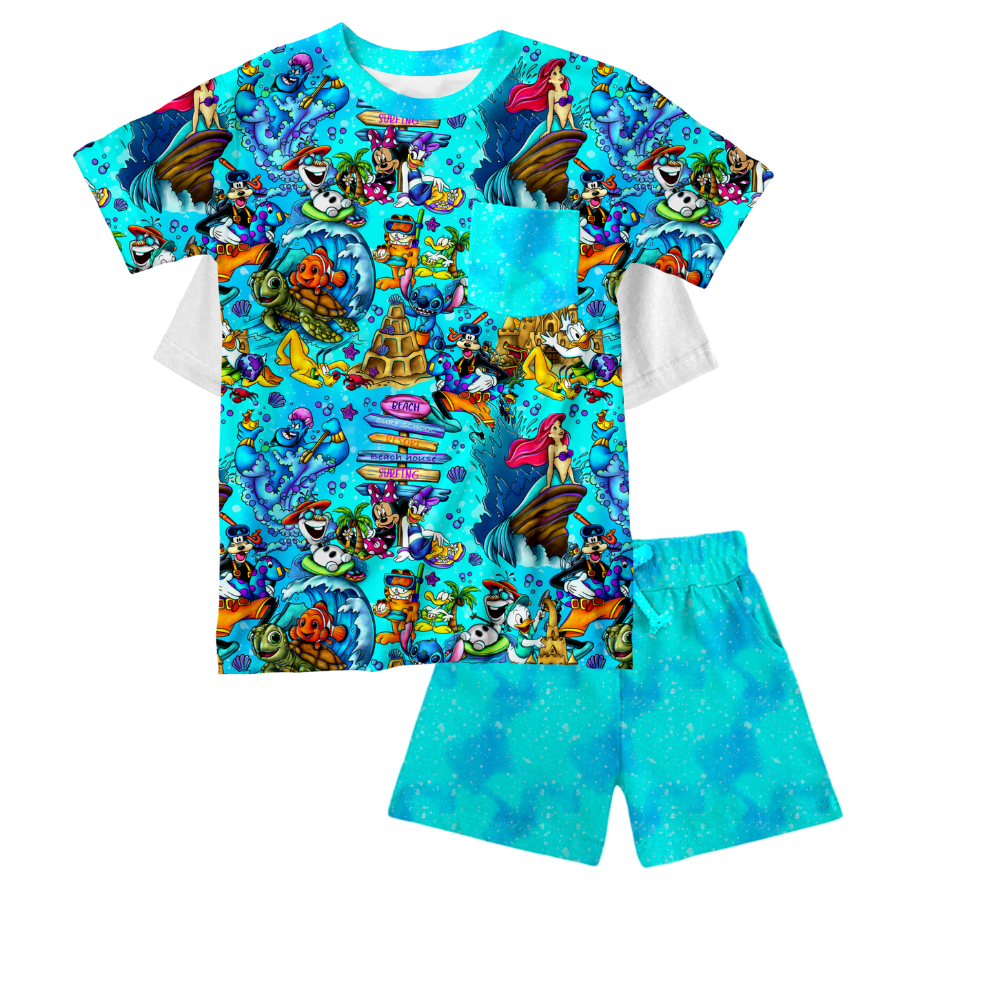 Beach Party Pals Pocket Tee & Shorts
