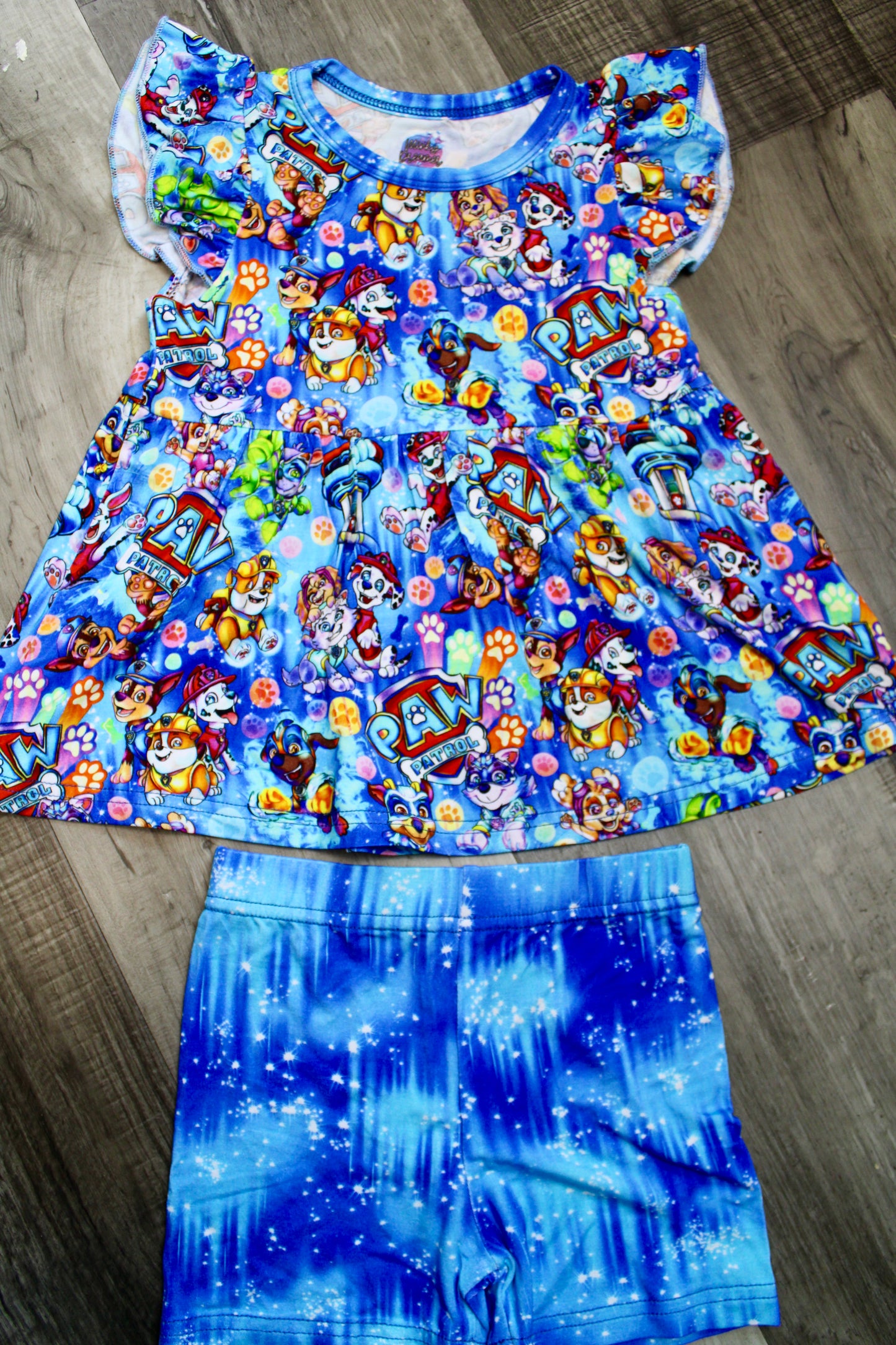 Rescue Pup Crew Short Sleeve Peplum Set