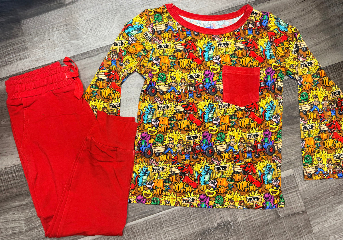 Pumpkin Patch Pals Long Sleeve Pocket Tee and Joggers