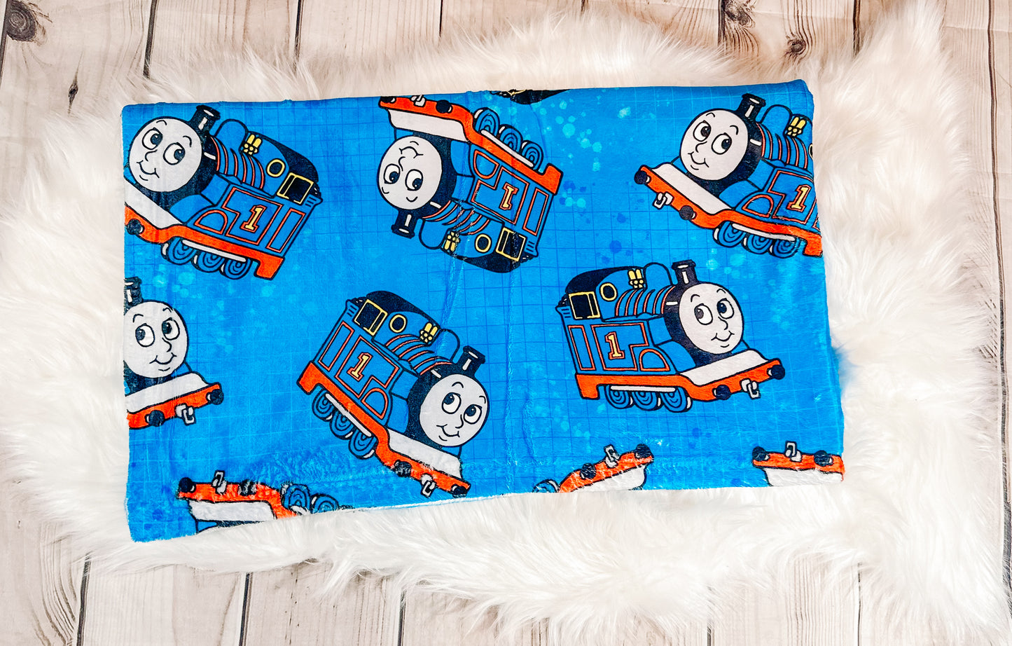 Friendly Train Silk Touch Minky Throw