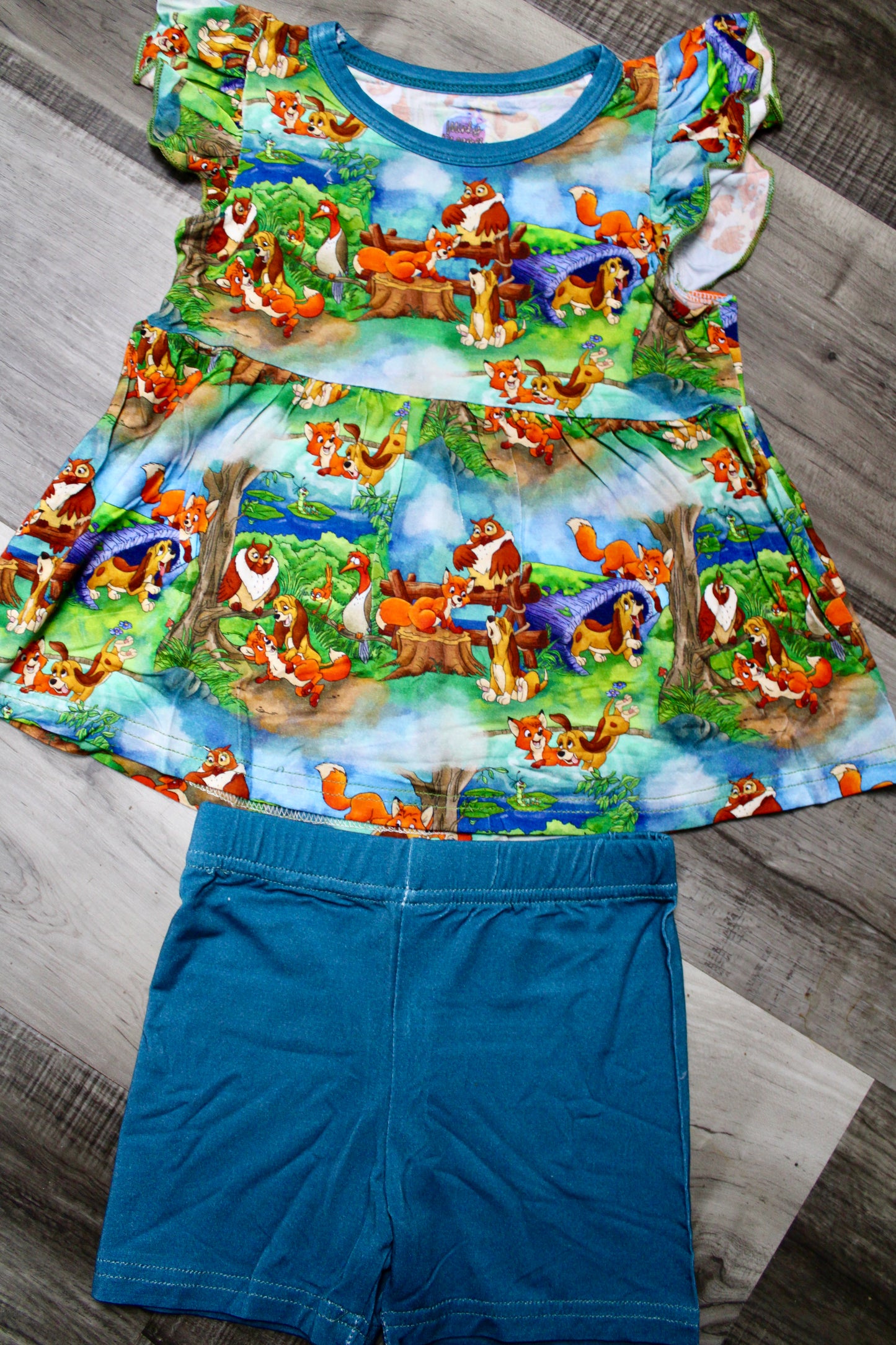Forever Friends Short Sleeve Peplum Set