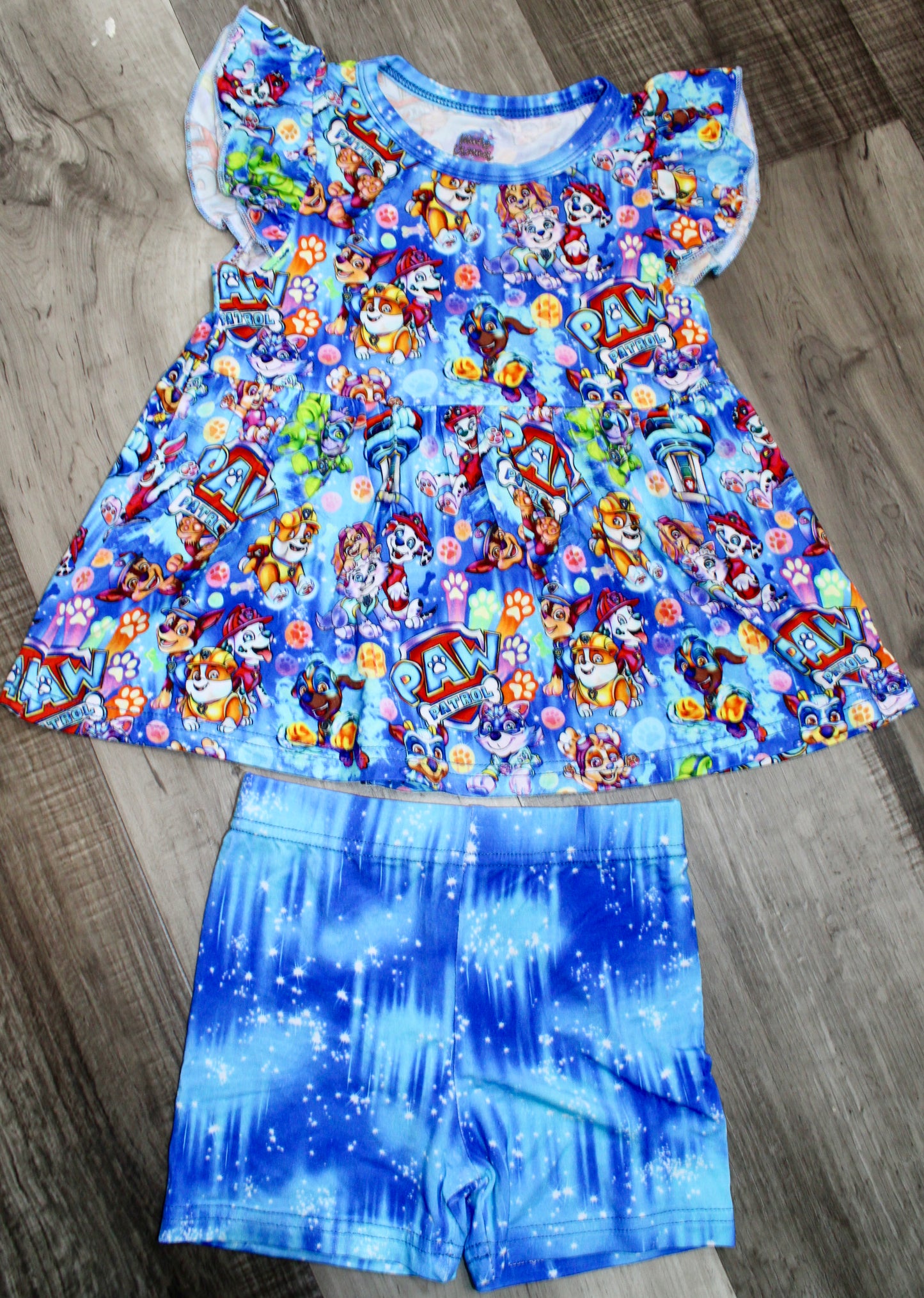 Rescue Pup Crew Short Sleeve Peplum Set