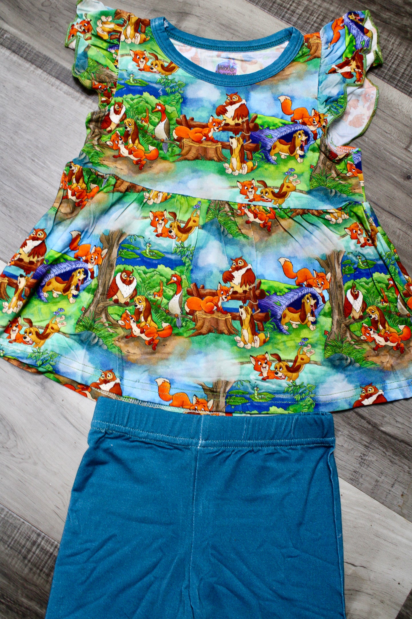 Forever Friends Short Sleeve Peplum Set
