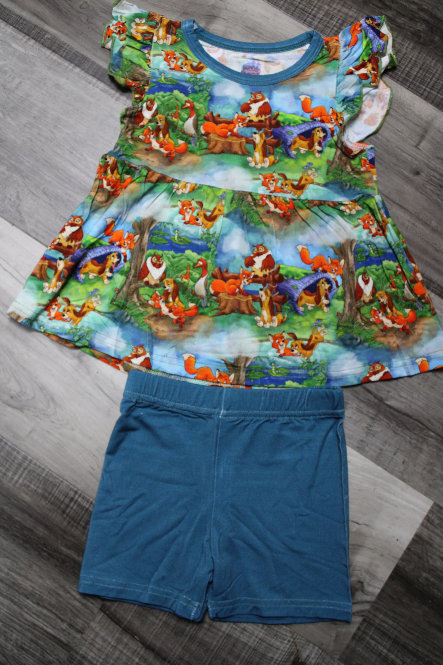Forever Friends Short Sleeve Peplum Set