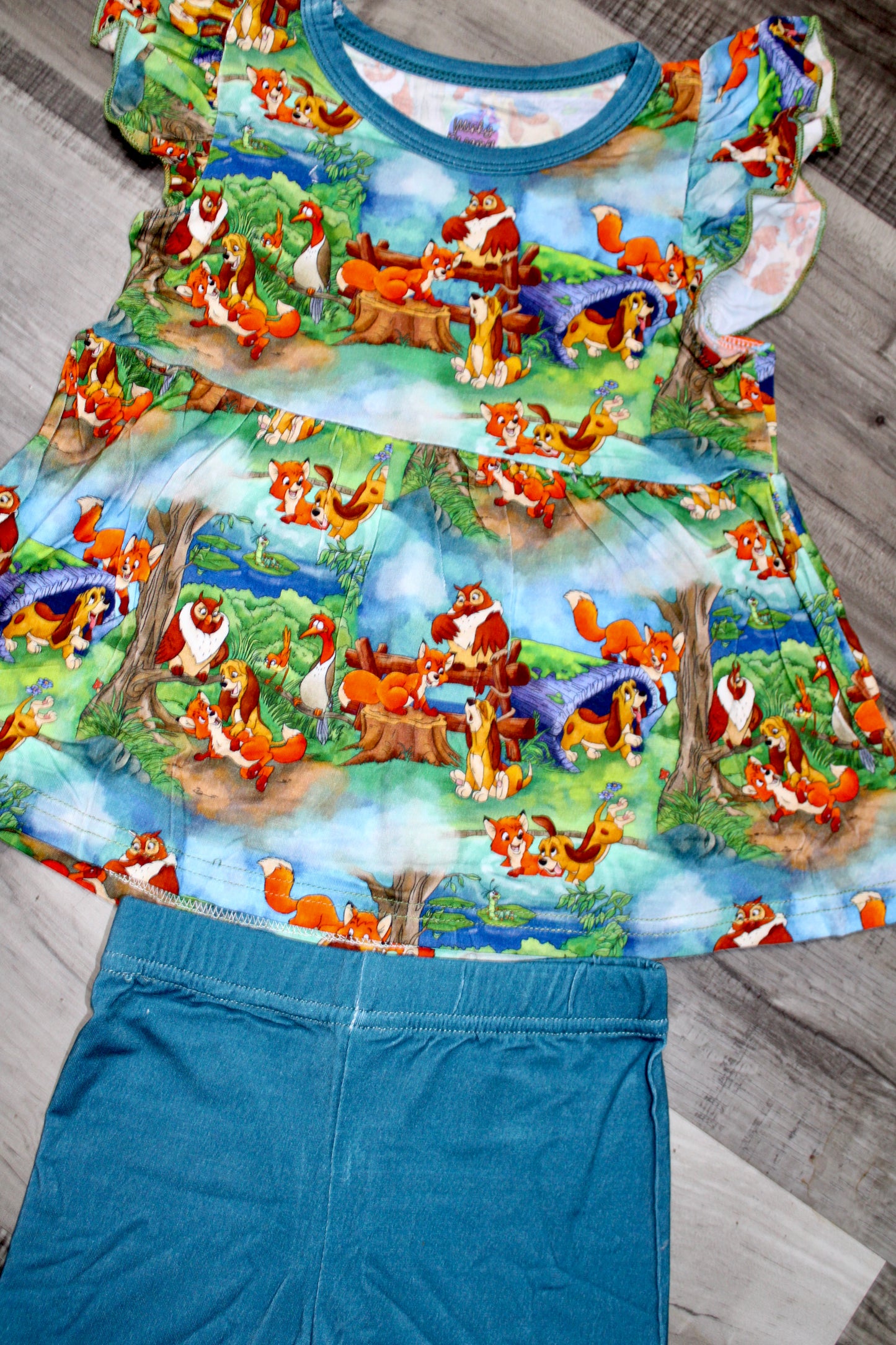 Forever Friends Short Sleeve Peplum Set