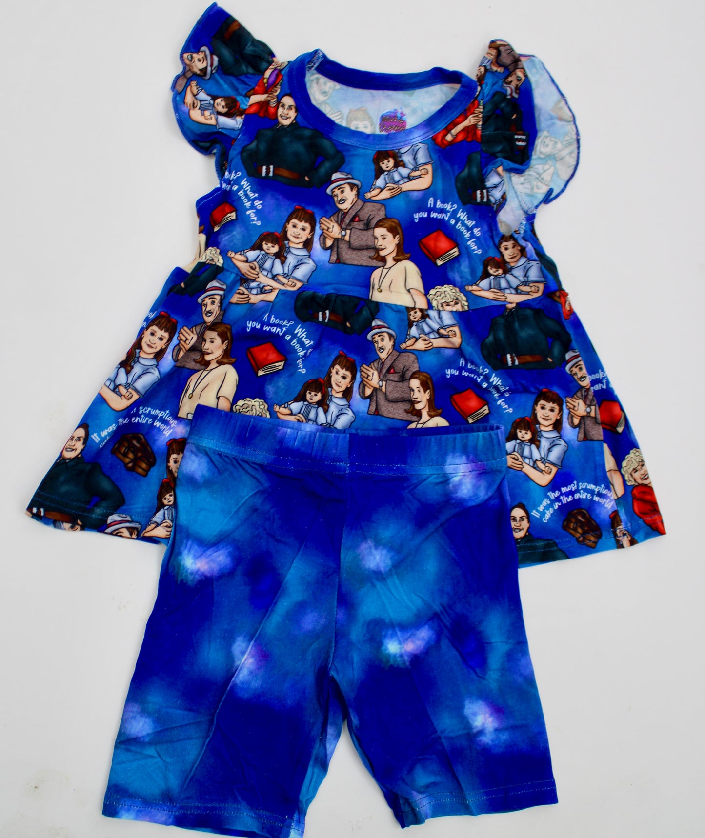 Chalkboard Magic Flutter Sleeve Peplum with shorts