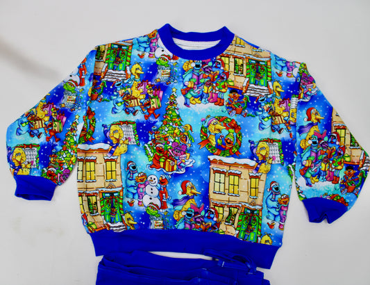 Jolly Neighborhood Christmas Terry Crew & Joggers