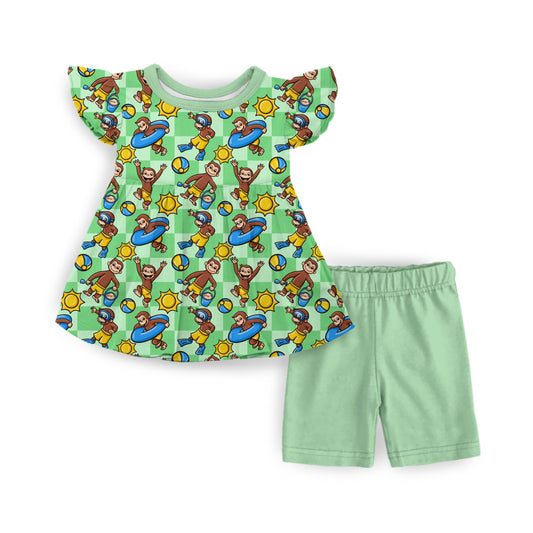 Silly Monkey Summer Flutter Sleeve Peplum & Shorts