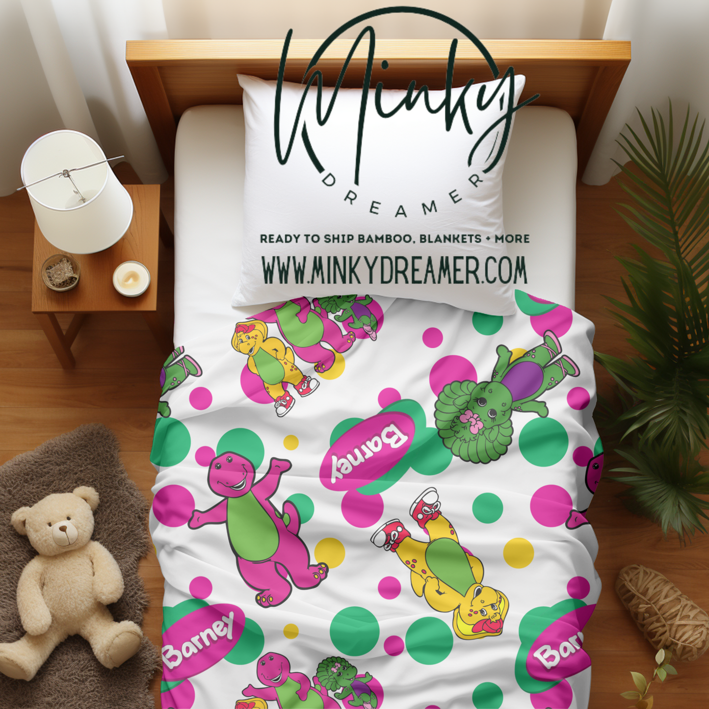 30x40 Classic Friendly Dino Silk Touch Minky