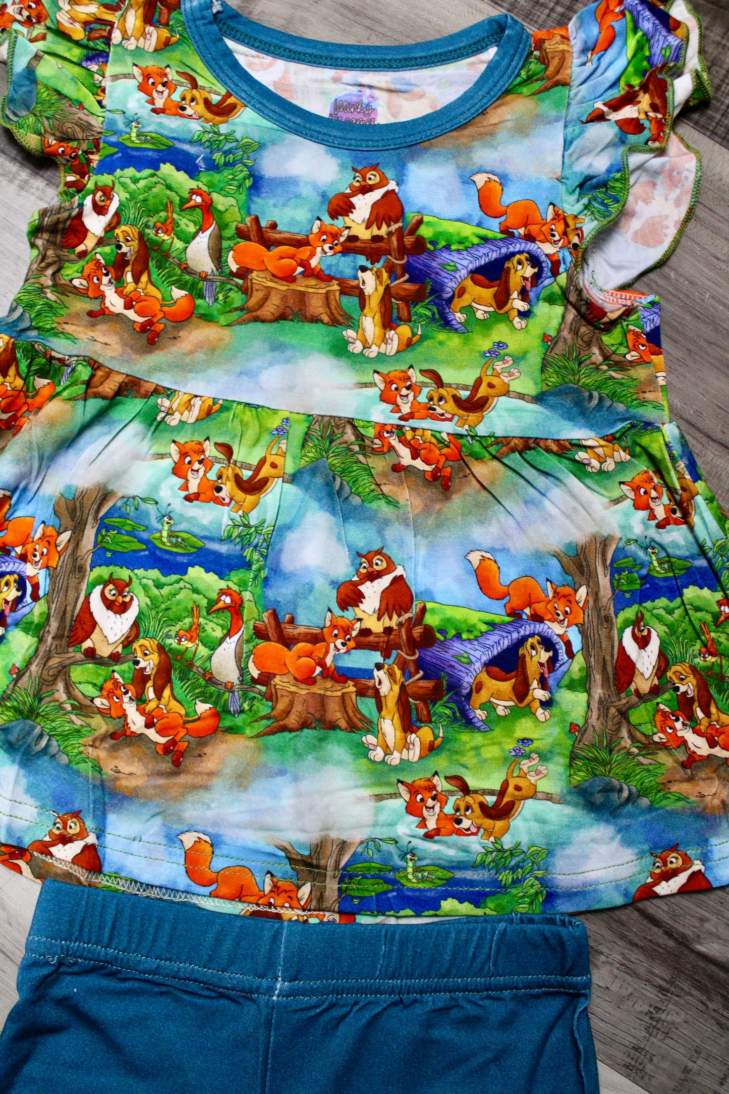Forever Friends Short Sleeve Peplum Set