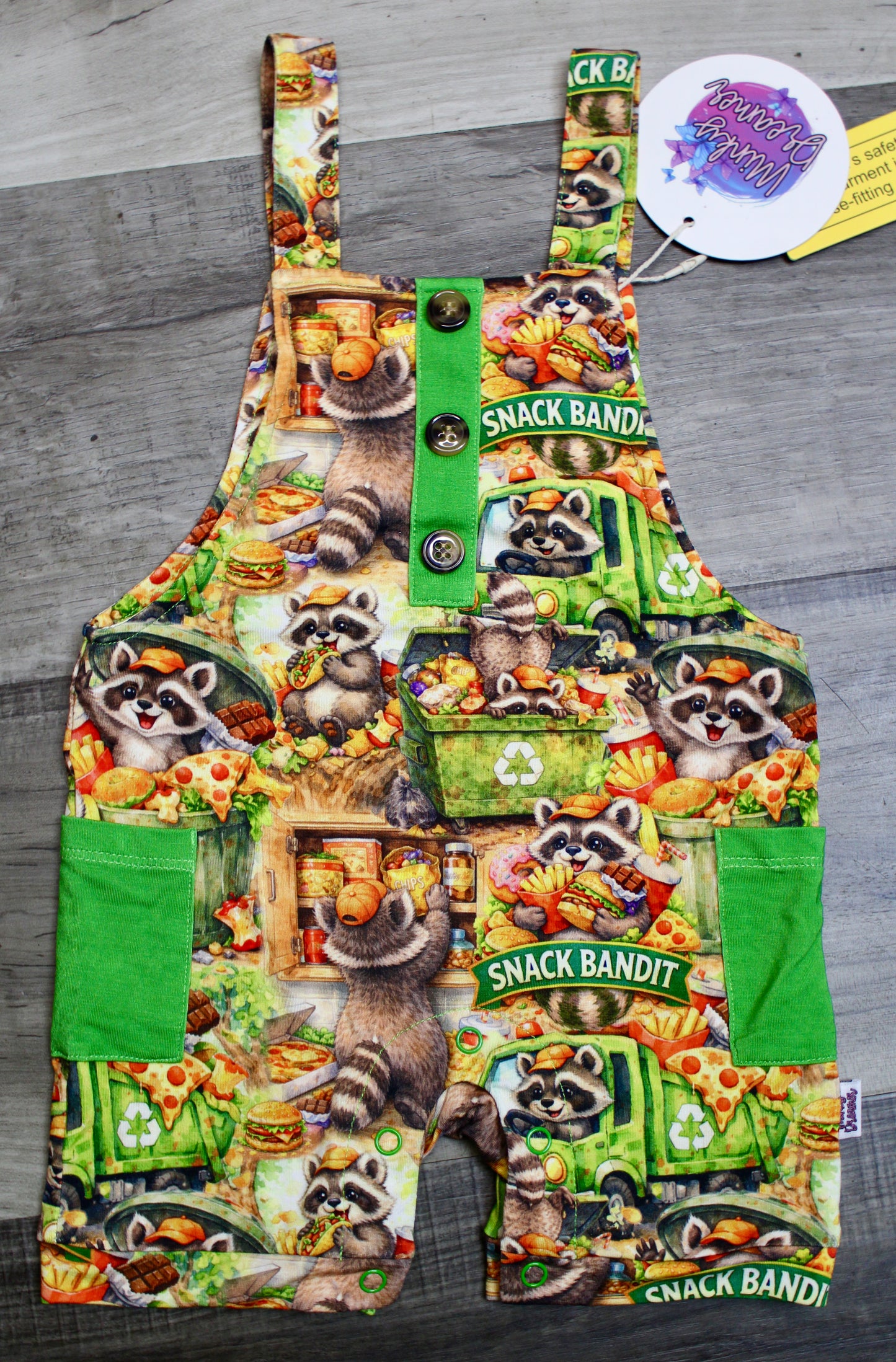 Snack Bandit Short Overalls
