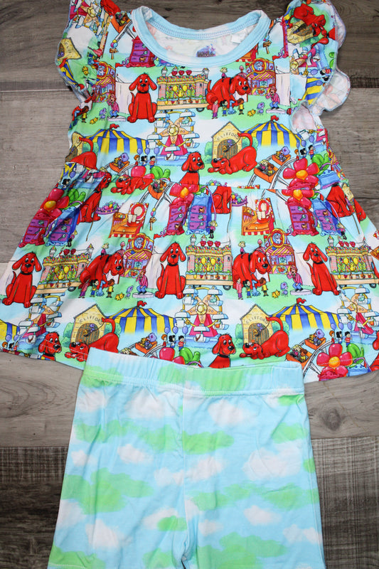 Big Pup Carnival Short Sleeve Peplum Set